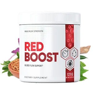 Red Boost blood flow support supplement jar, 121g maximum strength dietary powder